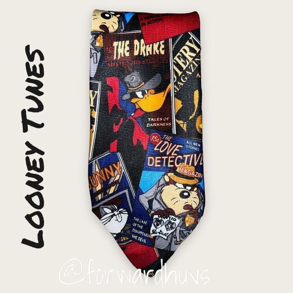 Vintage 1998 Looney Tunes Detective Neck Tie - Picture 4 of 10